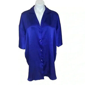 Victoria's Secret GOLD LABEL vintage sexy pajama dress blouse Smoking jacket M/L